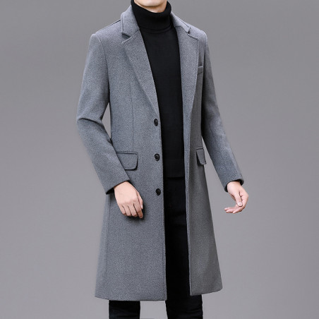 Manteau long en coton décontracté pour hommes