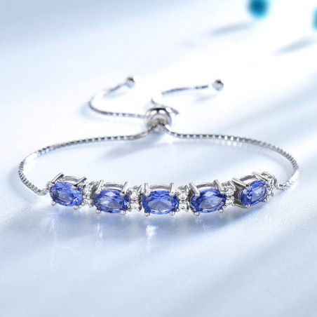 Bracelets pierres précieuses topaze bleue en vente sur rosadestock