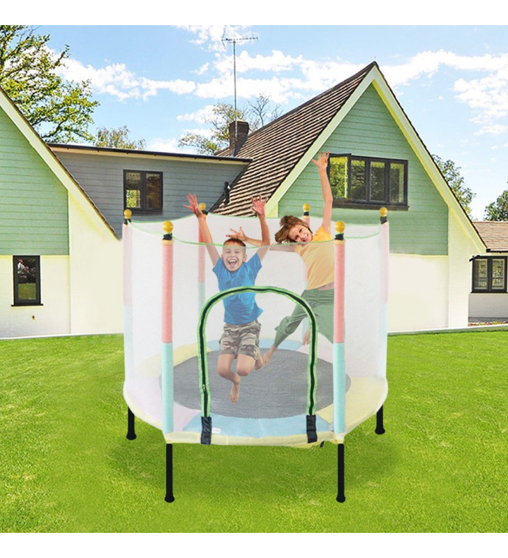 Trampoline pour enfants 5FT avec tapis de saut en filet et rembourrage de couverture de ressort