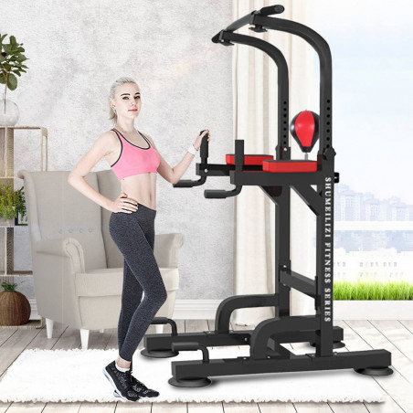 Dip Station Chin Up Bar Power Tower Tires Push Boxing Ball Home Gym Fitness Core