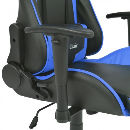 Inclinable Chaise de Bureau Artificielle En Cuir Bleu