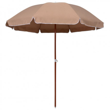 Parasol avec poteau en acier 240 cm Taupe