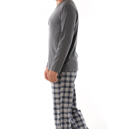 Pyjama décontracté en coton à manches longues pour hommes