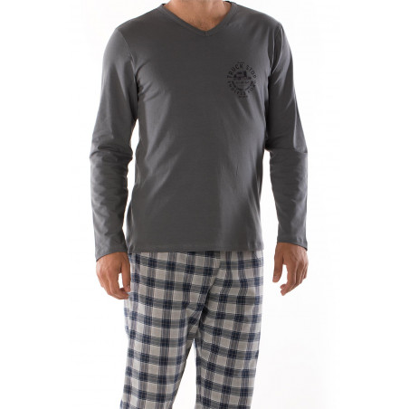 Pyjama décontracté en coton à manches longues pour hommes
