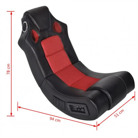 Chaise berçante enceinte Bluetooth Noir Cuir synthétique Rouge