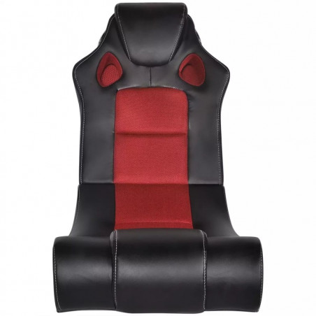 Chaise berçante enceinte Bluetooth Noir Cuir synthétique Rouge