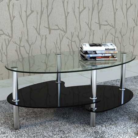 Table Basse Design Exclusif 3 Couches Noir