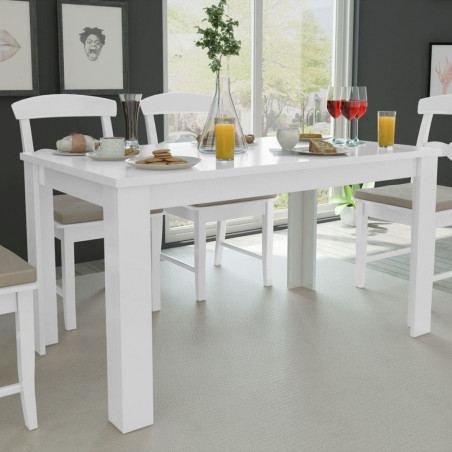 Table à manger 140 x 80 x 75 cm blanc
