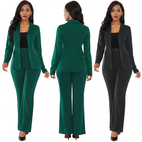 Two-piece Suit Of Solid Color Suit Professional Wear Women's Appearance