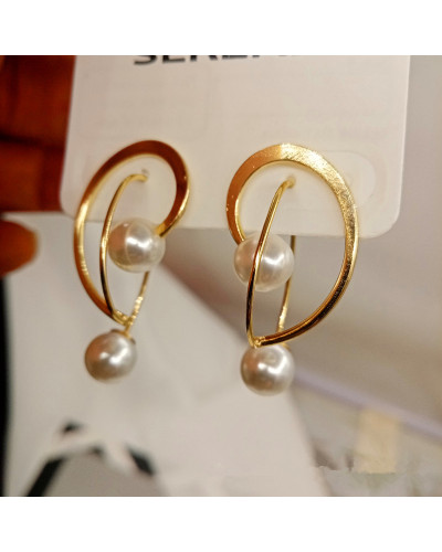 Boucles d'oreilles perle métal