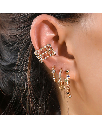Nouvelles boucles d'oreilles Ins Wind Flashing Diamonds Boucles d'oreilles en diamant coloré