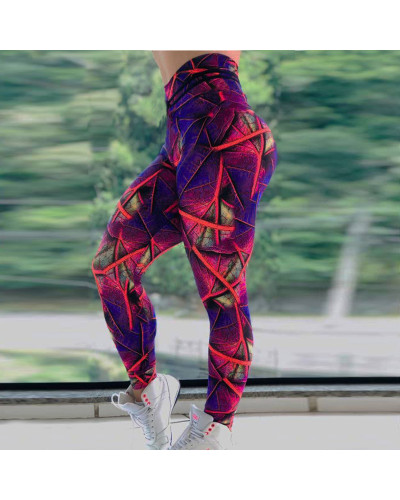 Legging femme Feuille imprimer remise en forme de yoga pantalon
