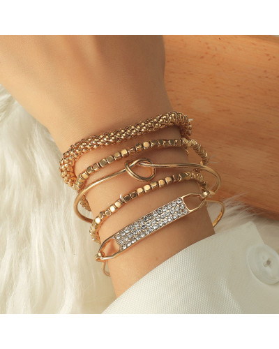 Géométrique Creux Bracelet Ins Style Creative Set Bijoux