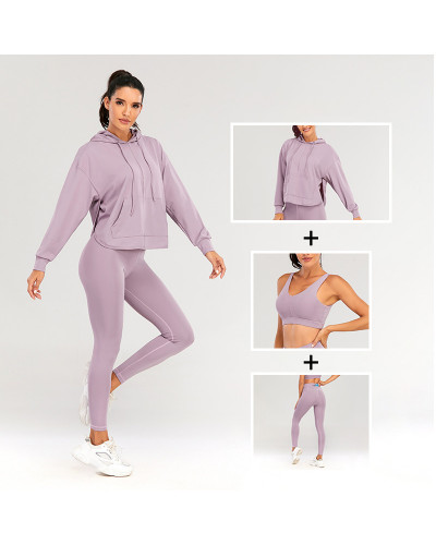 Automne et hiver nouveaux vêtements de yoga pour femmes couleur unie combinaison de sport
