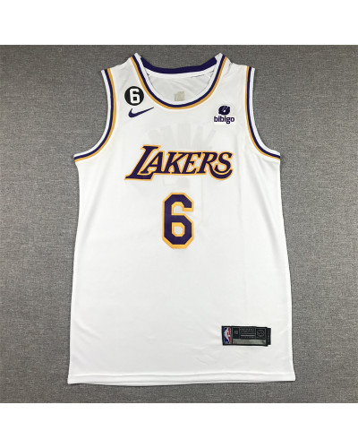 Los Angeles Lakers Nike Association Edition Swingman Maillot - Blanc - Lebron James - Unisexe