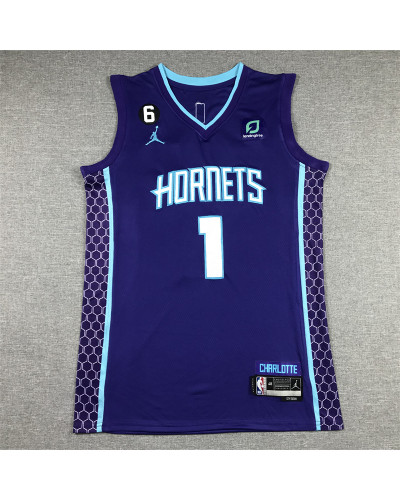 Charlotte Hornets Jordan Statement Edition Swingman Jersey - Violet - LaMelo Ball - Unisexe