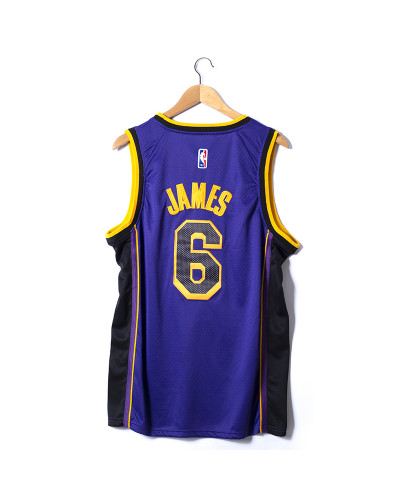 Los Angeles Lakers 6 LeBron James 2022-23 Édition de déclaration Purple Maillot