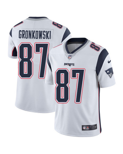 Nike Rob Gronkowski New England Patriots White/Navy Blue Game Jersey