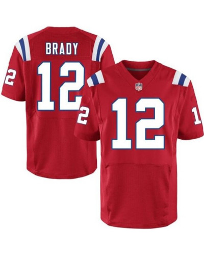New England Patriots Tom Brady Official Nike Red Elite Adult Alternate C Patch NFL Jersey