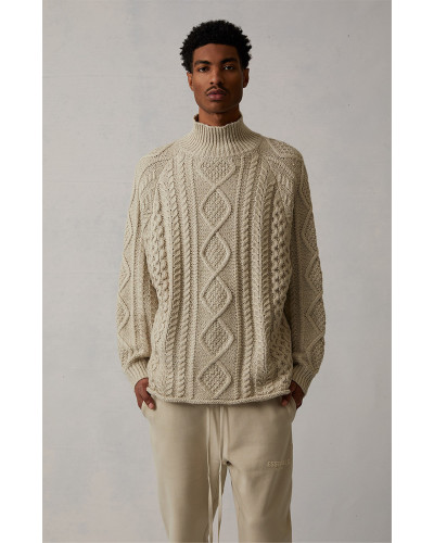 Fear of God Essentials Cable Knit Turtleneck Wheat