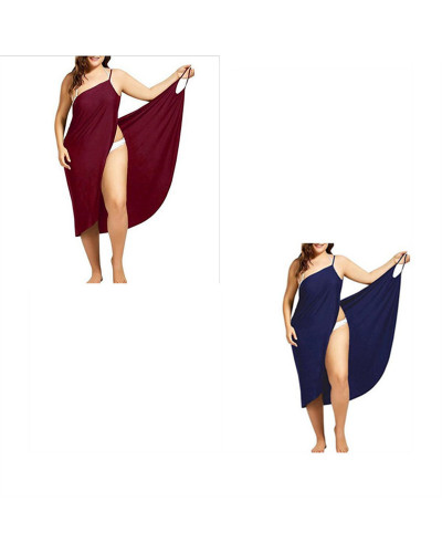 Couserie Robe de plage de couleur unie bretelle jupe une pièce