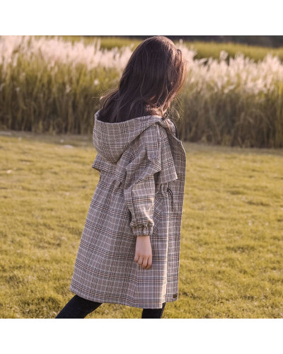 Manteau long pour enfants moyenne et grande - Vêtements de printemps et d’automne Nouvelle saison