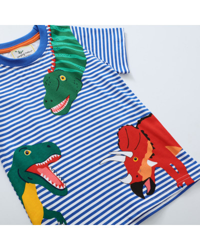 T-shirt dinosaure pour enfants garçons manches courtes Cartoon