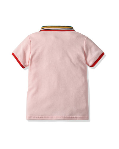 Ensemble short T-shirt à manches courtes à rayures arc-en-ciel pour enfants