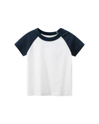 T-shirt à manches courtes pour enfants Chemise publicitaire de couleur unie