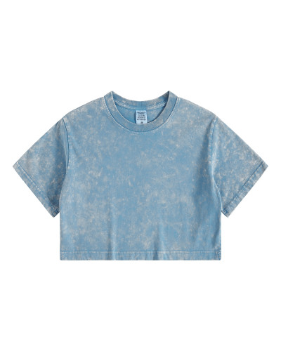 T-shirts surdimensionnés 100% coton lavés à la pierre crop top
