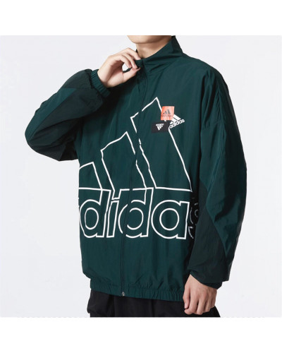 Homme adidas Sports Logo Stand Collar Woven Jacket