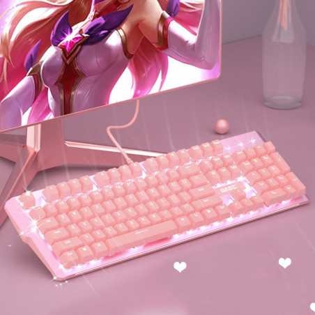 Ensemble de clavier et de souris mécanique rose réel en vente sur rosadestock