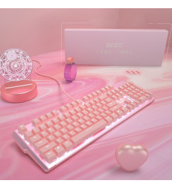 Ensemble de clavier et de souris mécanique rose réel en vente sur rosadestock