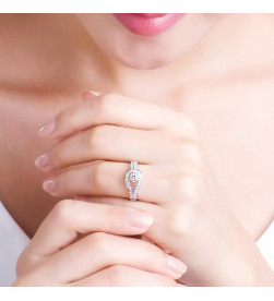 Bague diamant zircon réglable en vente sur rosadestock