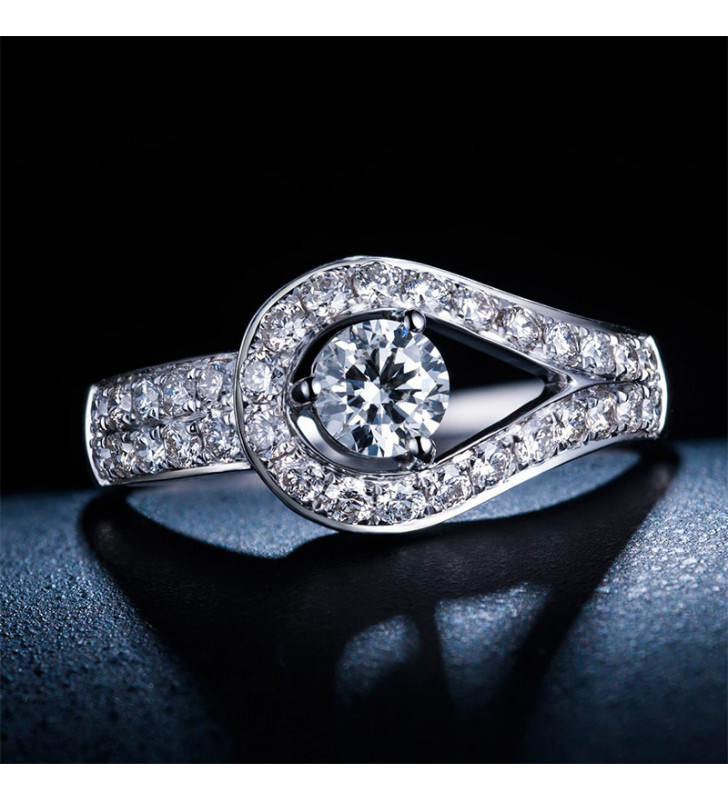 Bague diamant zircon réglable en vente sur rosadestock