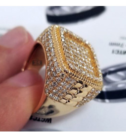 Bague en plaqué or avec diamants en vente sur rosadestock