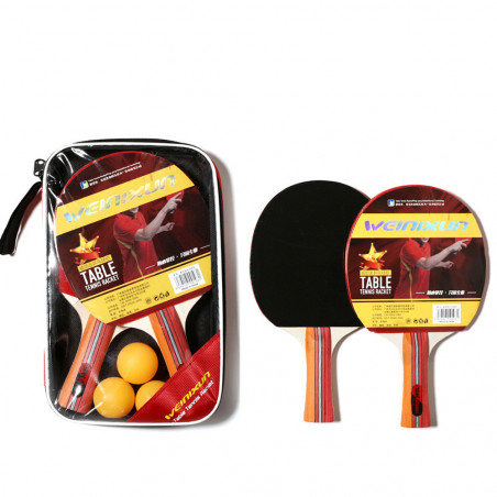 Raquette de ping-pong à double raquette horizontale en caoutchouc inversé