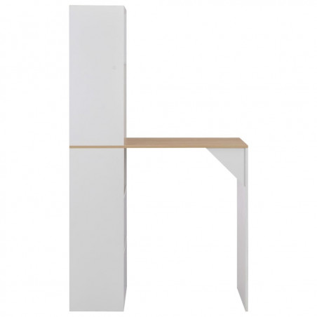 Table de Bar avec armoire Blanc 115x59x200 cm
